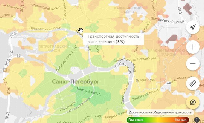 ЖК "Черная речка"  на карте отмечен "ручкой".
