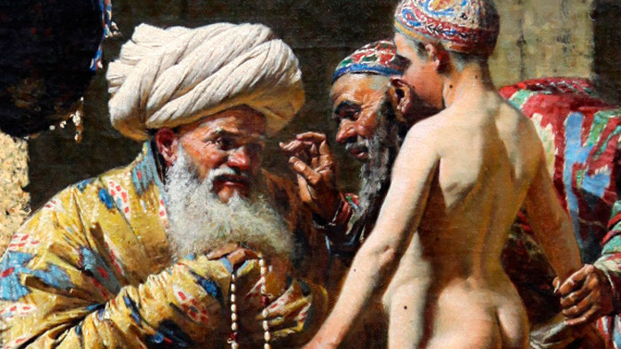 Продажа мальчика-раба (фрагмент). 1872 г. Худ. Василий Верещагин 