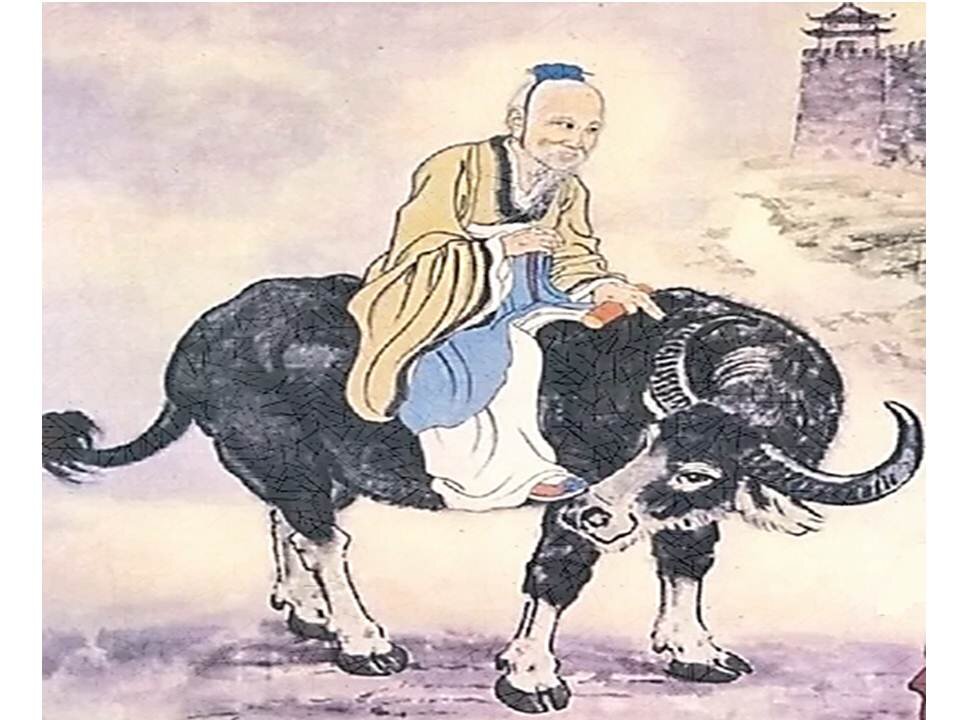 Лао-Цзы едет верхом на быке