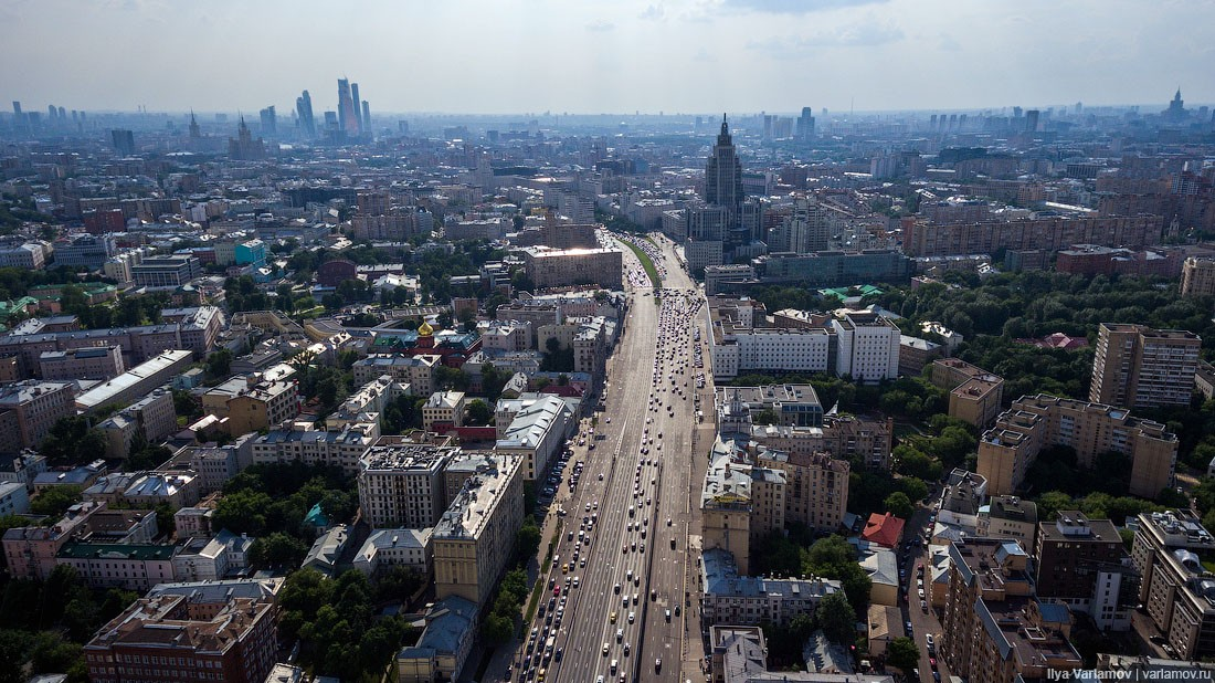 Москва вид сверху на город