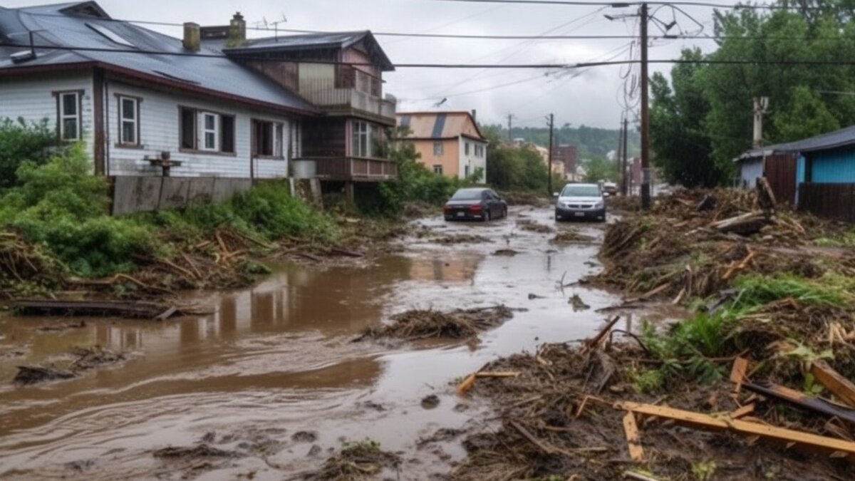     Вода постепенно заполняет дорогу на улице Космонавтов во Владивостоке. Однако беспокоиться не стоит — в мэрии сообщили, что ливневки открыты, вода не причинит много вреда.