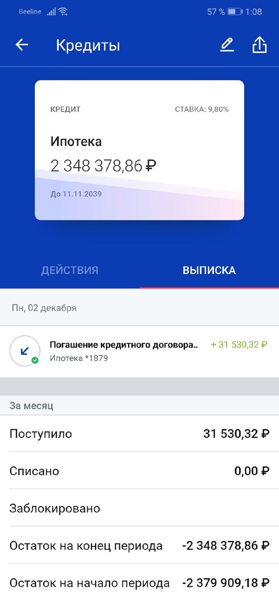 Карта списание втб