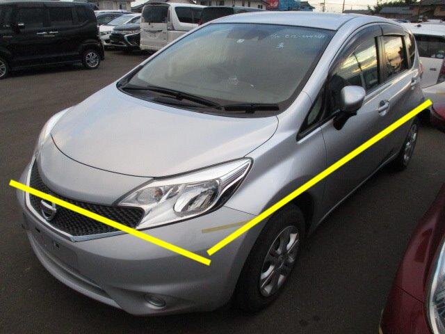 Топляк из Японии, желтой полосой обозначается уровень затопления автомобиля