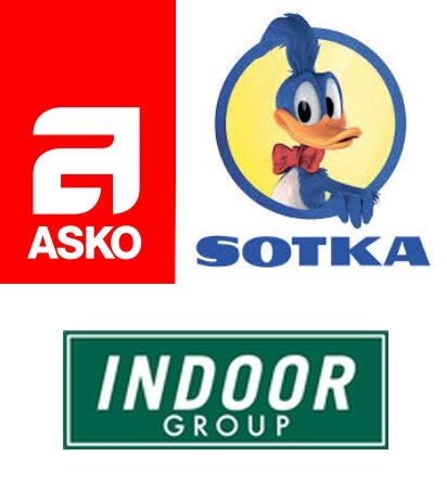 Логотипы Asko, Sotka и Indoor Group. Источники: asko.fi, sotka.fi, issuu.com, indoorgroup.fi 