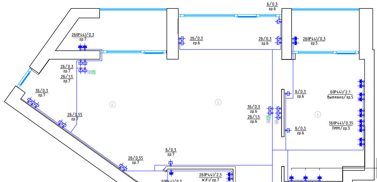 Фрагмент проекта электроснабжения квартиры