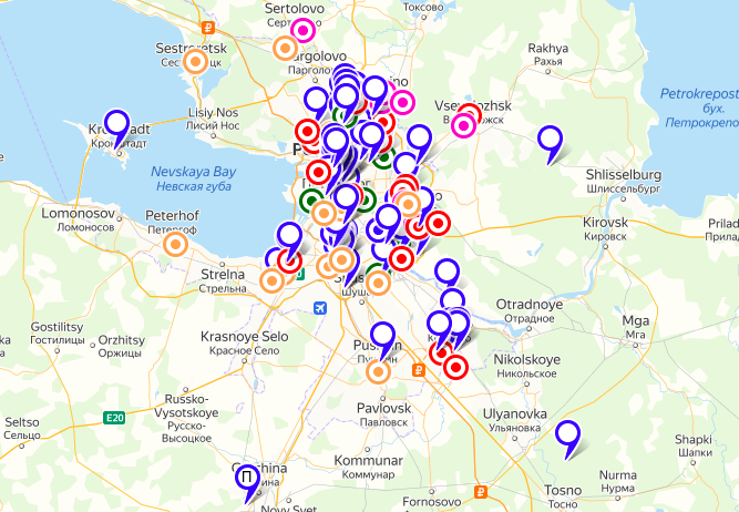 Карта видеокамер спб