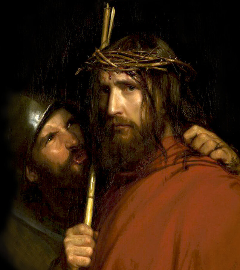 Карл Генрих Блох "Насмешка над Христом". Общественное достояние.