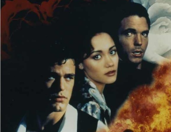 Иван Сергей, Сандрин Холт и Николас Ли на постере к фильму «Рождённый вором»