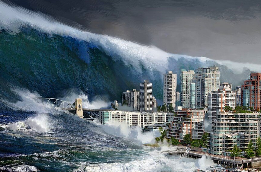 Огромное цунами смывает Штаты