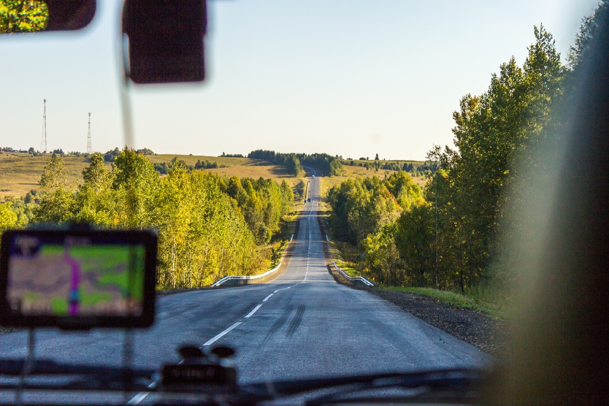 Трасса Р-243 на западе Кировской области в конце августа
