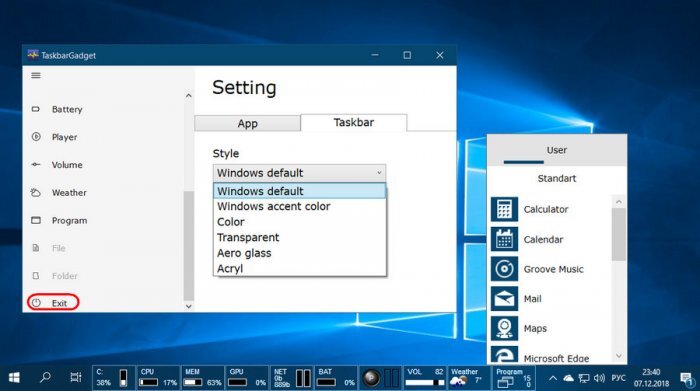 TaskbarGadgetLT