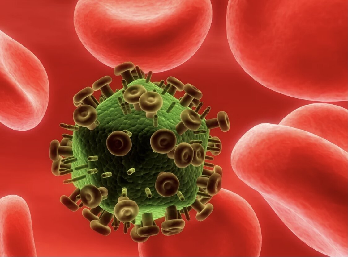 Заражение клетки.