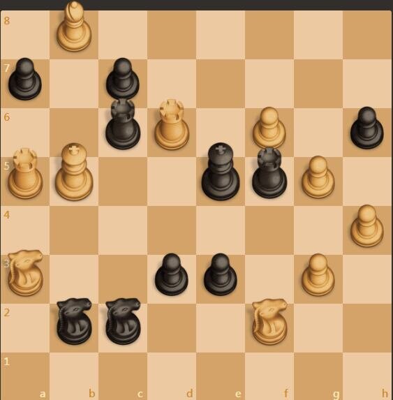 Мат в один ход и белыми и чёрными.Надеюсь вид доски не "мешает". оллаж "Sunday Times".