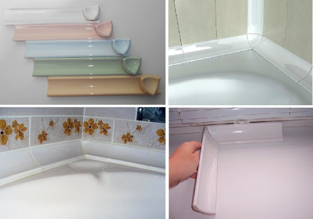 Пластиковый бордюр для ванной комнаты и кухни: установка своими руками