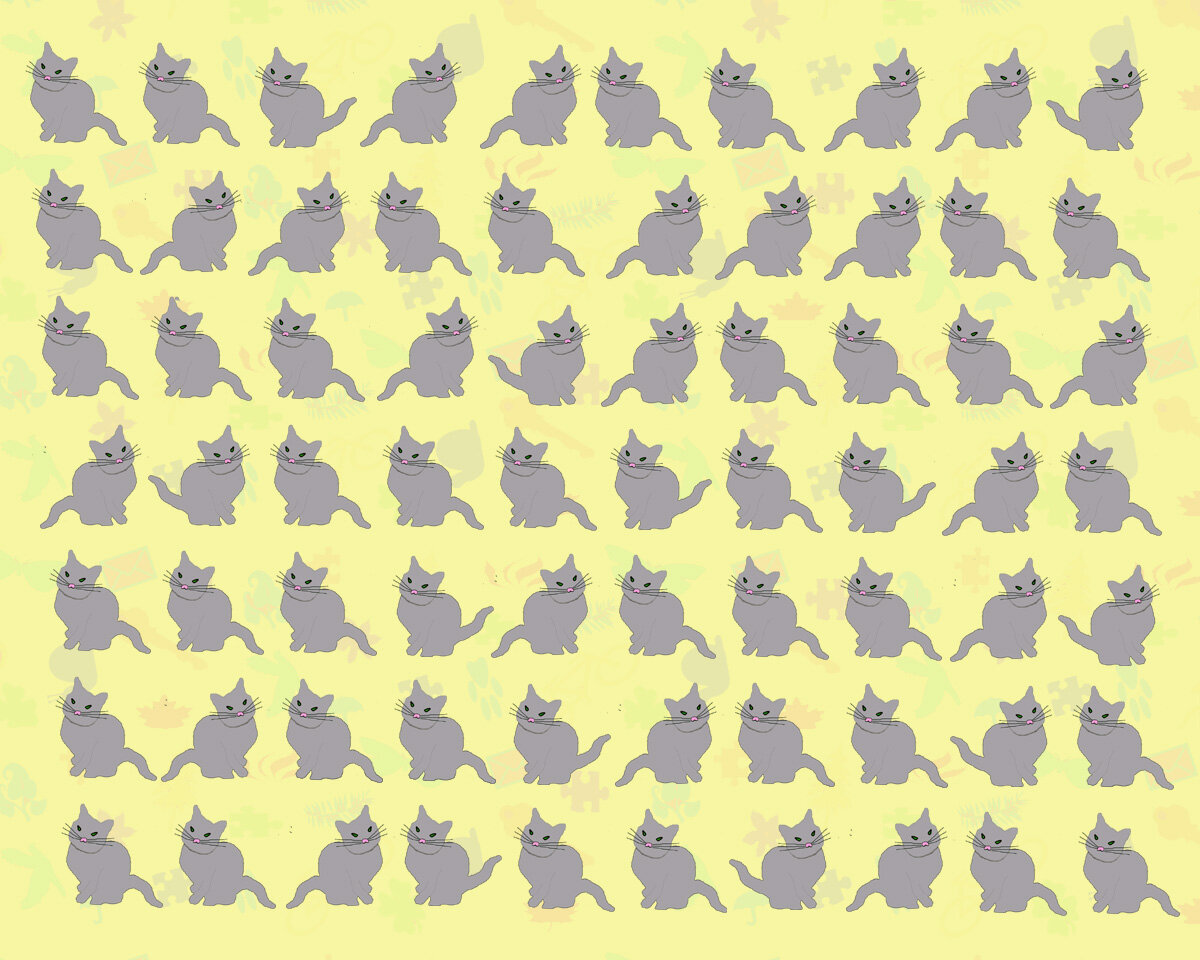 Сколько весёлых кошек на картинке?
