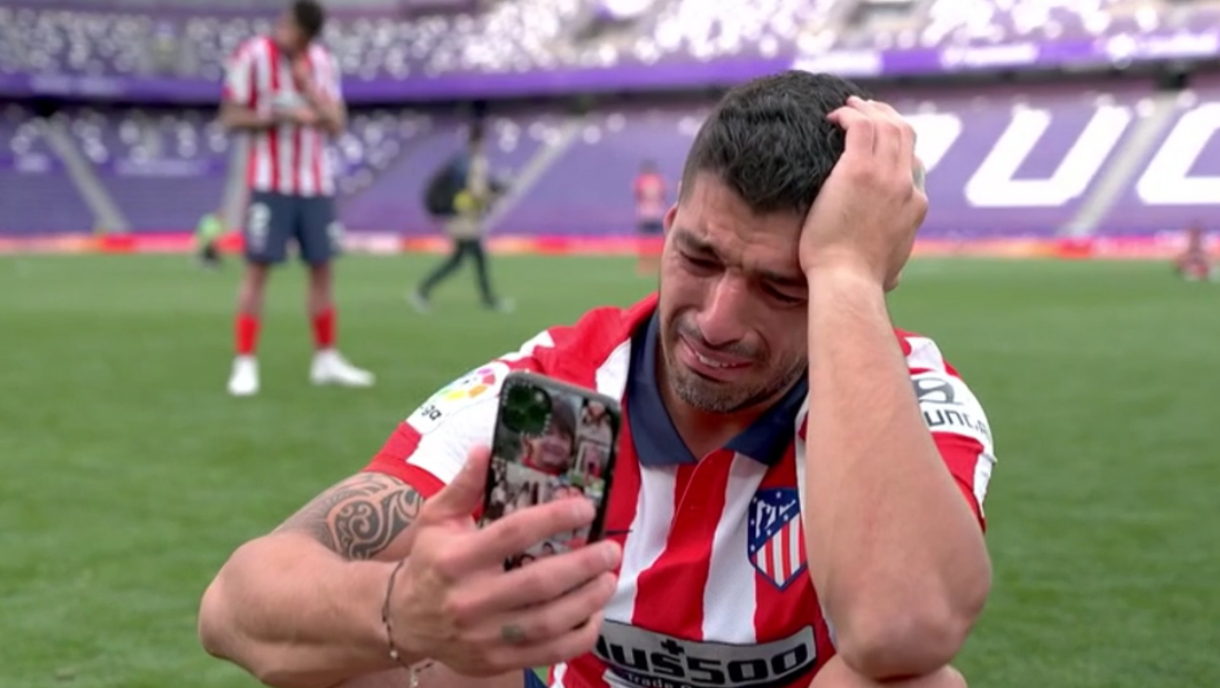 Луис Саурес после золотого матча с "Вальядолидом", в котором он забил решающий мяч, не смог сдержать слез. Фото: ФК "Атлетико"