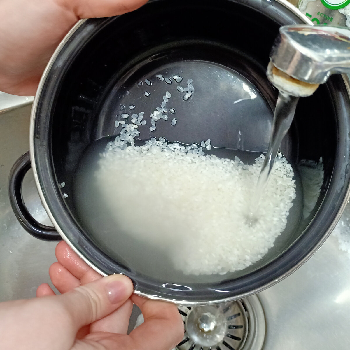 промываем рис