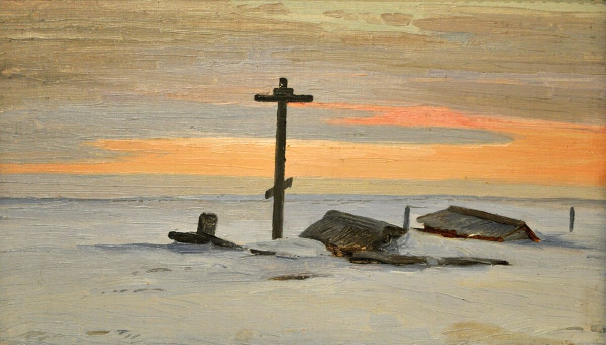 А. Борисов. Кладбище на острове Вайгач. 1898 г.