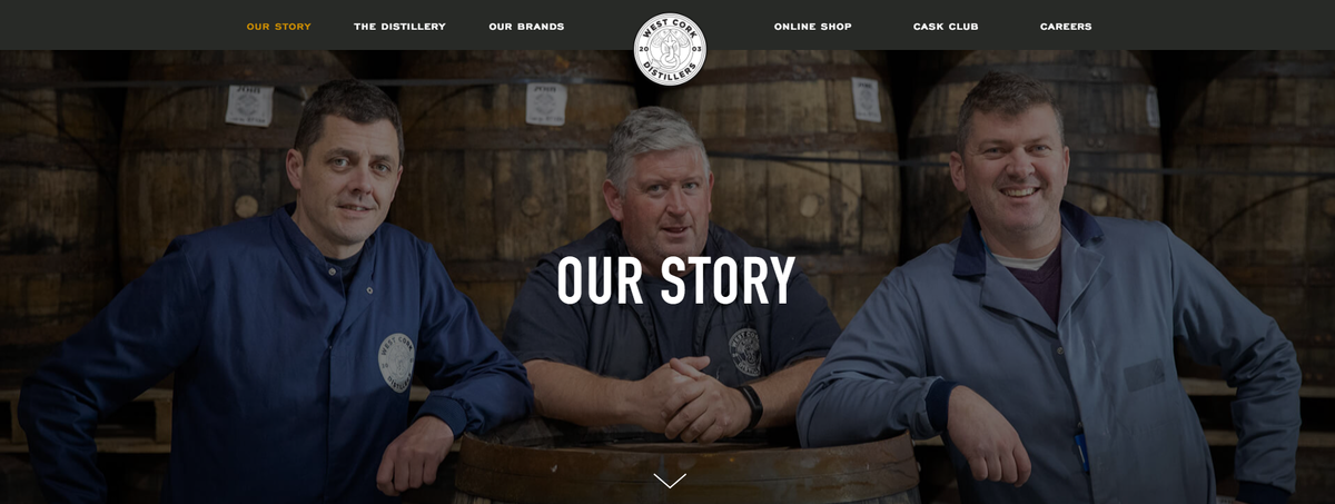 Скрин с официального сайта www.westcorkdistillers.com