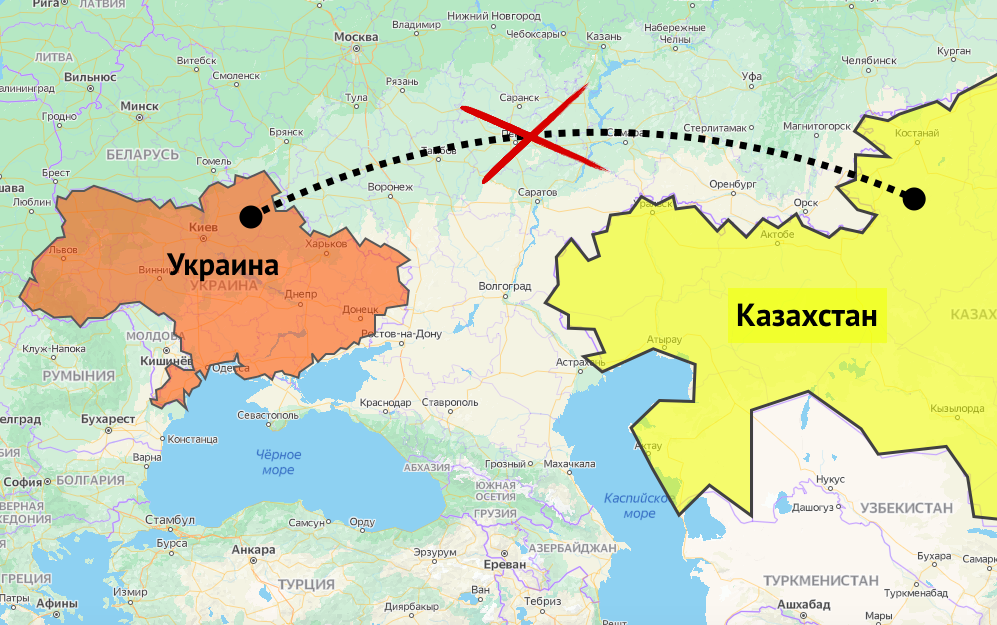 Турцию через казахстан. Граница Казахстана и Украины на карте. Граница Казахстана с Россией.
