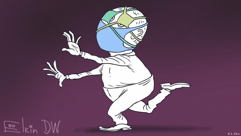 Карикатура "Мир после пандемии", Сергей Елкин.