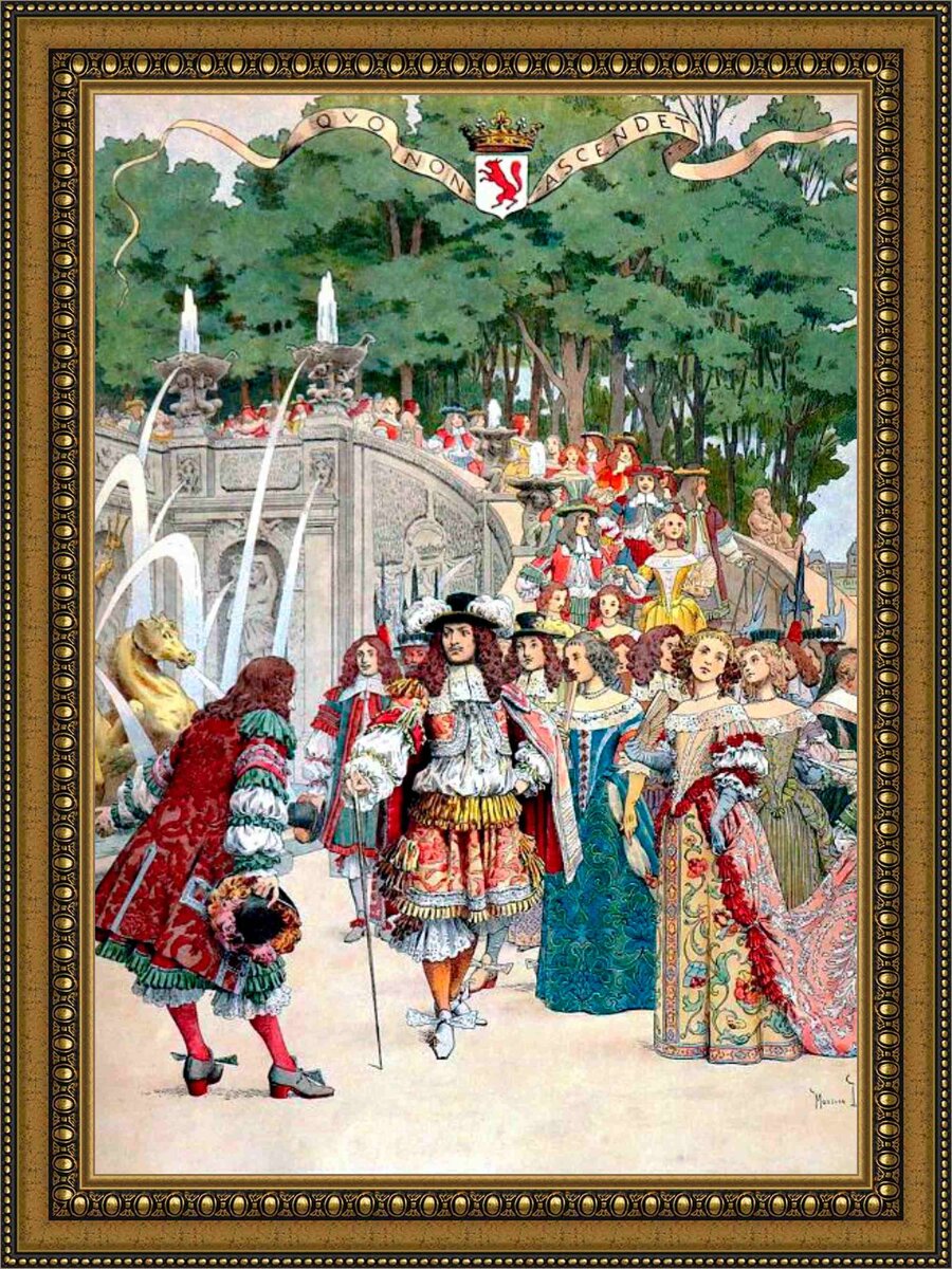Рисунок Мориса Лелуара. Фуке принимает Короля-Солнце у себя в Во. 1931 г. Париж. Из открытых источников