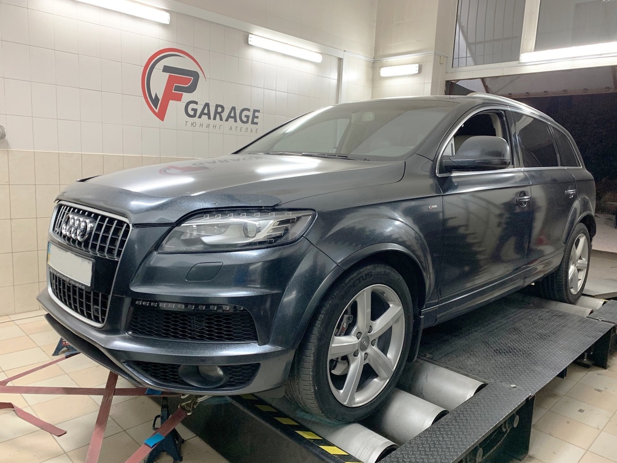 1. Audi Q7 3.0D , выполнили работы Stage3 , а так-же изготовили и установили фронтальный интеркуллер. До: 240л.с./500Нм  После: 380л.с./700Нм 