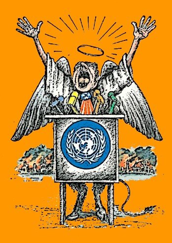 "ООН" - Политическая карикатура.