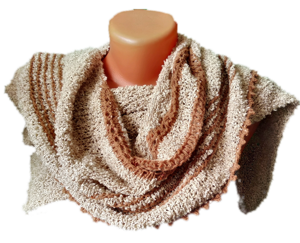 шаль спицами от угла