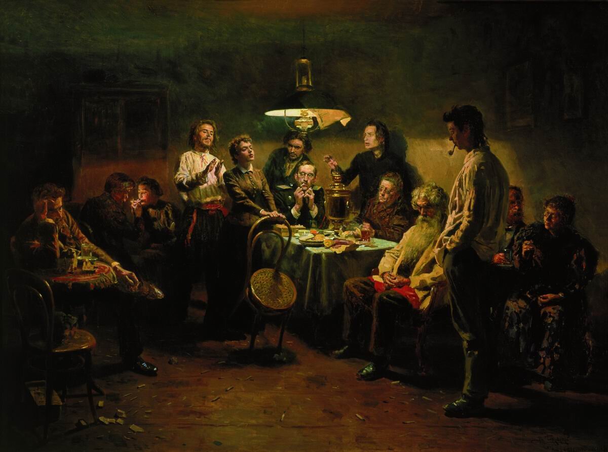 А.В.Маковский. "Вечеринка". 1875-1897 года.