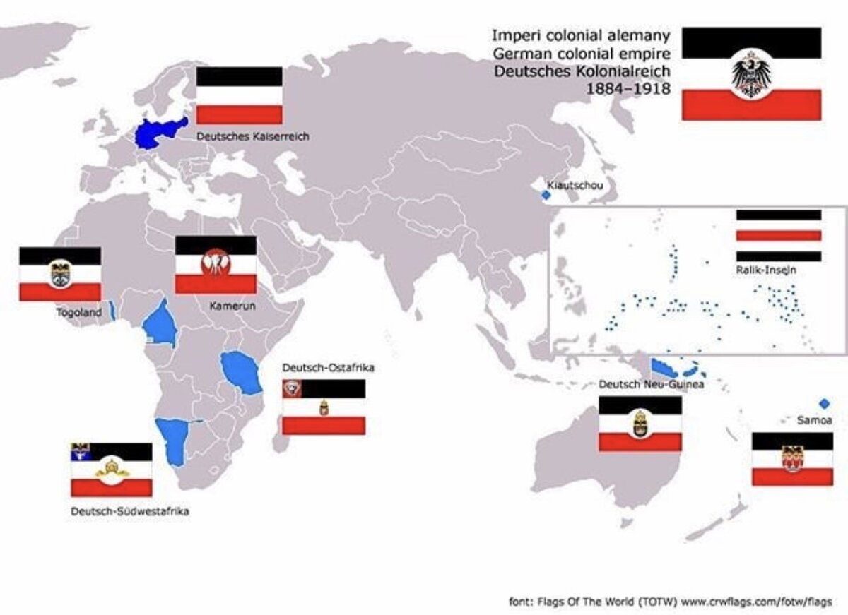 Карта колоний германской империи