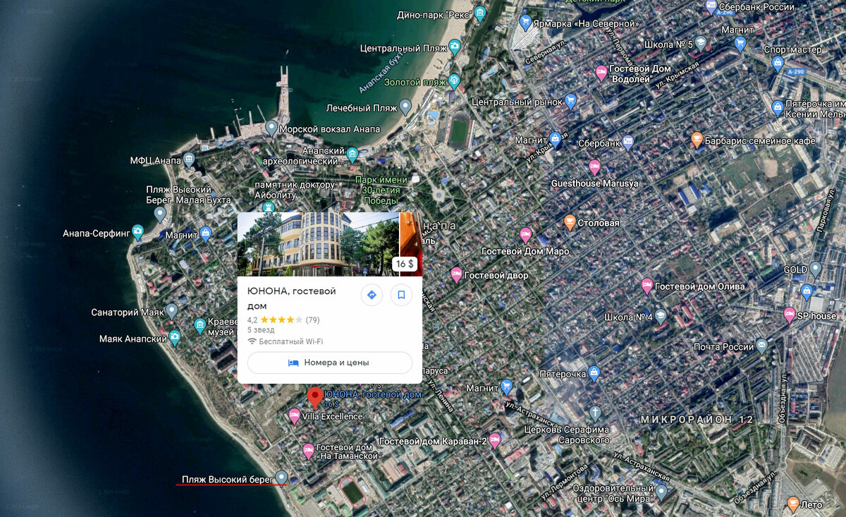 Карта Анапы