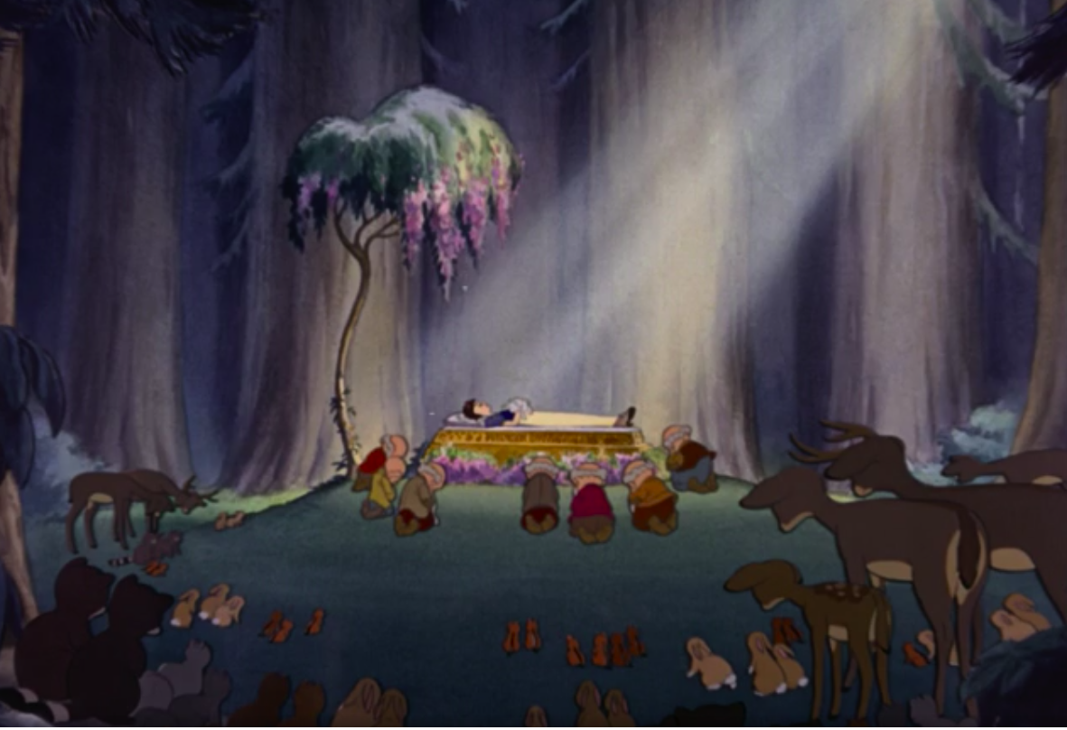 скриншот с мультфильма 1937г. Белоснежка и 7 гномов