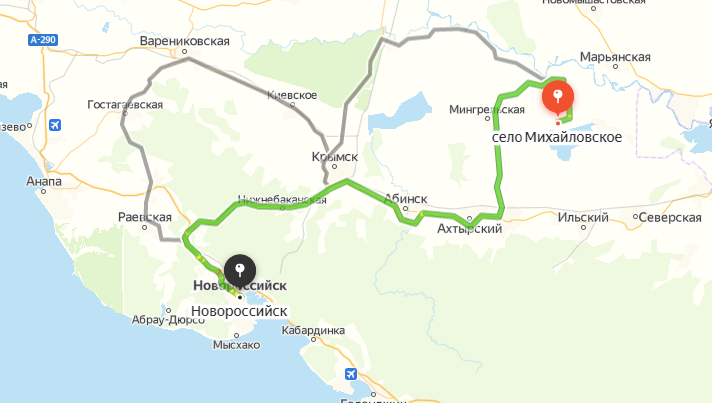 Владикавказ михайловское карта