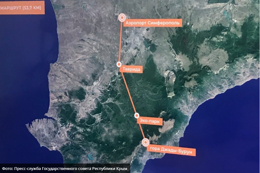Планируемая трасса прохождения канатной дороги