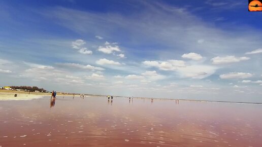 Розовое озеро в Крыму. Удивительно насыщенный цвет воды.