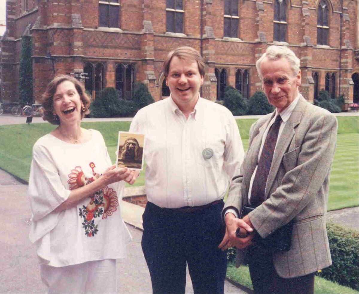 Флигер, Дуглас Андерсон и Кристофер Толкин на оксфордской конференции в 1992 г.