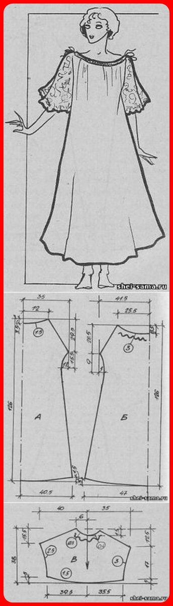Как построить выкройку ночной сорочки
