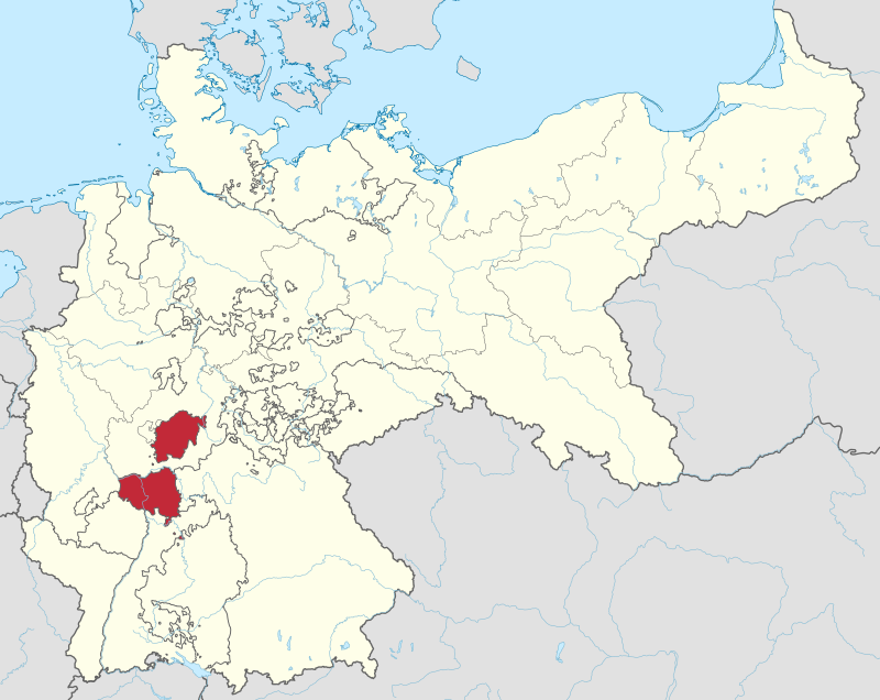 Великое герцогство Гессен в составе Германской империи. Wikipedia 