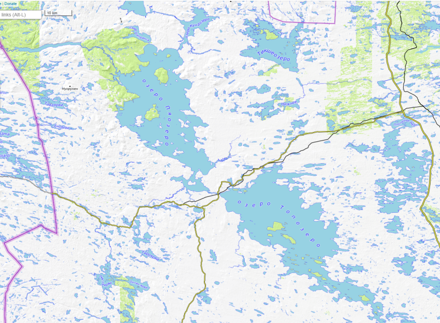 Подробная карта пяозера с названиями островов