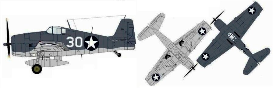 F6F «Хеллкэт»: виды сбоку, снизу и сверху