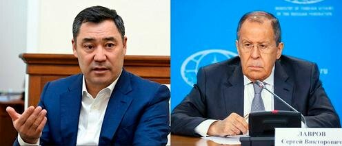 Садыр Жапаров и Сергей Лавров. Фото kabar.kg и mid.ru
