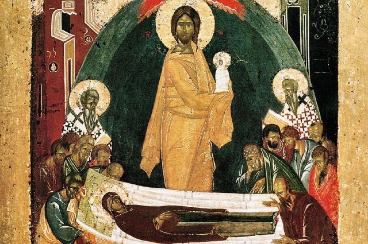    Успение Пресвятой Богородицы. Икона Феофана Грека. 1392 г., Государственная Третьяковская галерея.