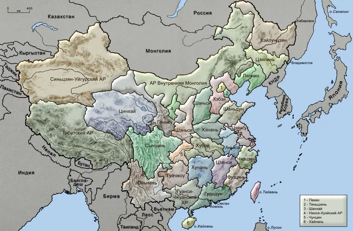 К какому государству относится китай. Карта Китая с провинциями. Карта КНР С провинциями. Китайские провинции на карте на русском. Коммунистический Китай карта.