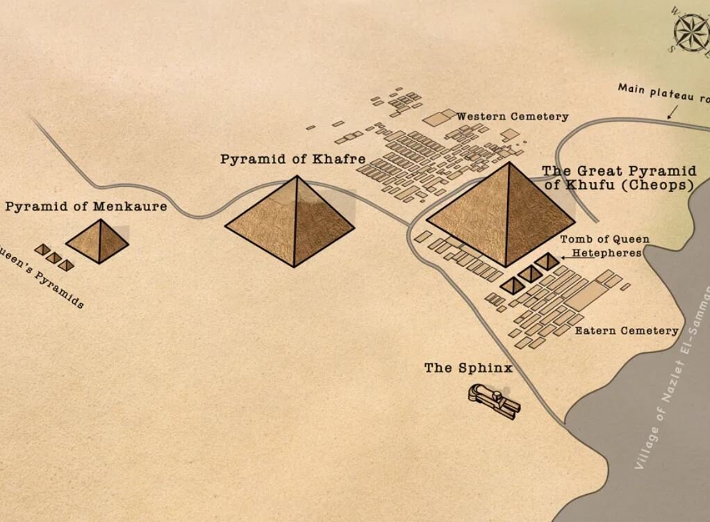Карта египта пирамиды в гизе