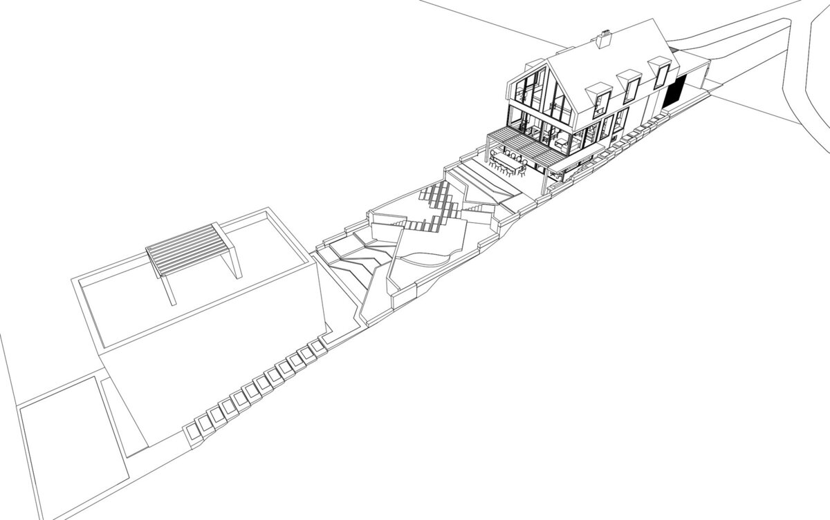 Архитектурная концепция. Расположение дома на участке.