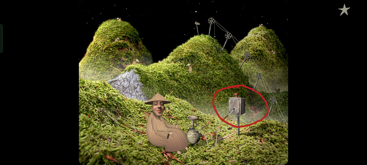  Локация 1 Нажимаем на маяк, появляется подзорная труба, через которую гномик осматривает пространство и узнаёт, о том, что скоро столкнётся с другим астероидом.-2-3