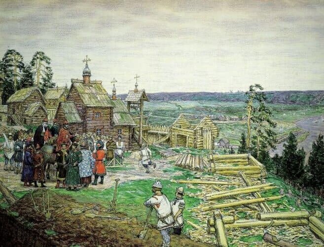 Строительство древнего города, автор неизвестен