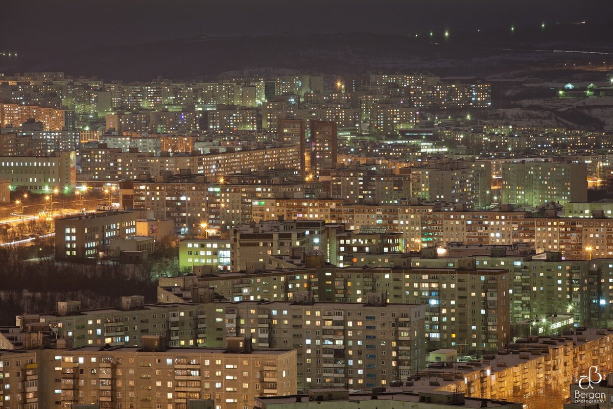 Полярная ночь в Мурманске