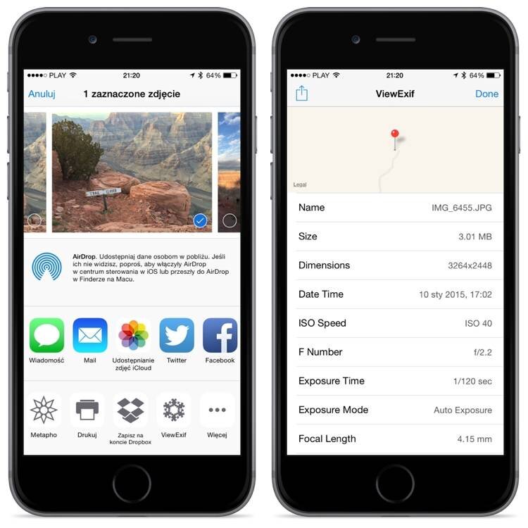 ViewExif на iOS. Источник: https://myapple.pl/uploads/image/file/1/9/8/f1f9003d-c15e-4572-bd5d-468179a94198.jpg